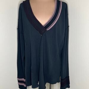 BDG Urban Outfitters Thermal Top Medium Womens Waffle Knit Sweater Relaxed Slit